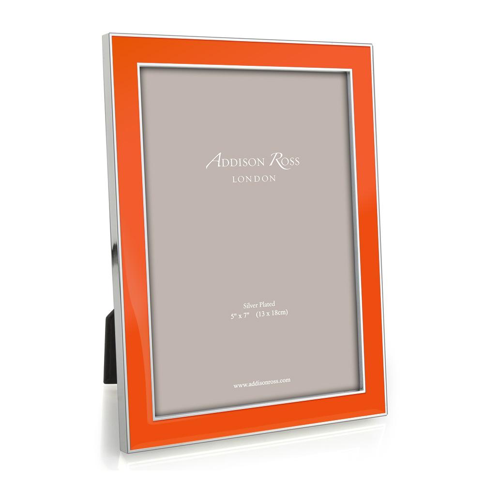 Orange Enamel & Silver Frame - 5 x 7 in