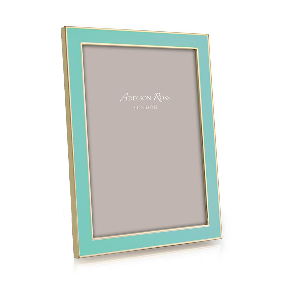Turquoise Blue Enamel & Gold Frame - 8 x 10 in
