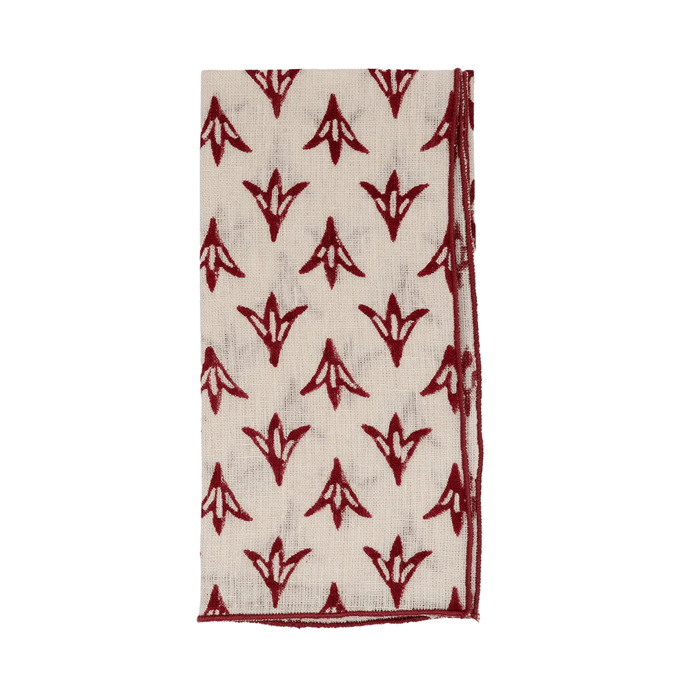 Poppy Papaya Linen Napkins (Set of 4)