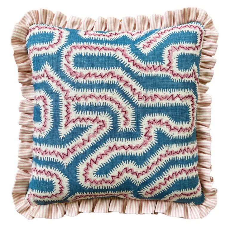 Cushion Blue and Pink Maze