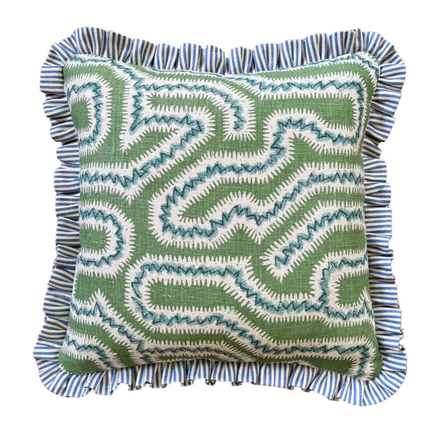 Cushion Green and Blue Maze