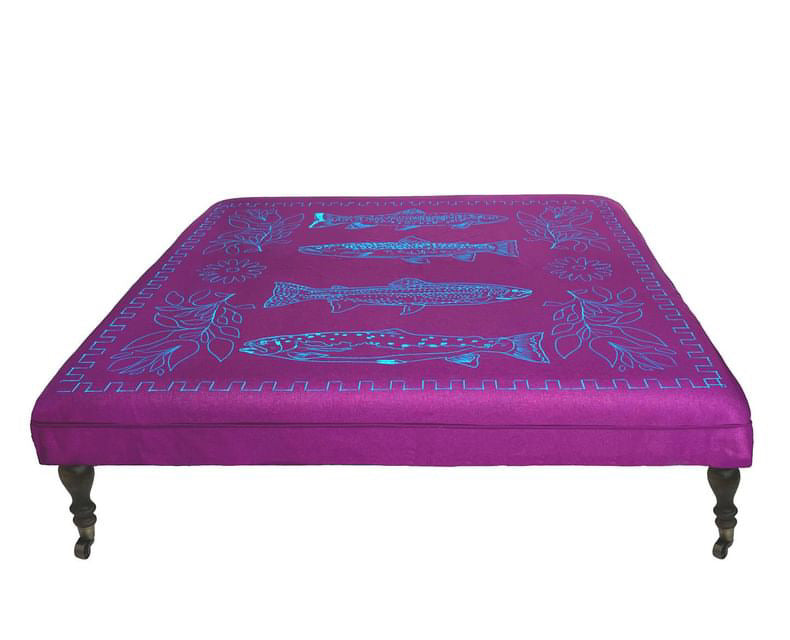Ottoman "Happy Fish" 100 x 100