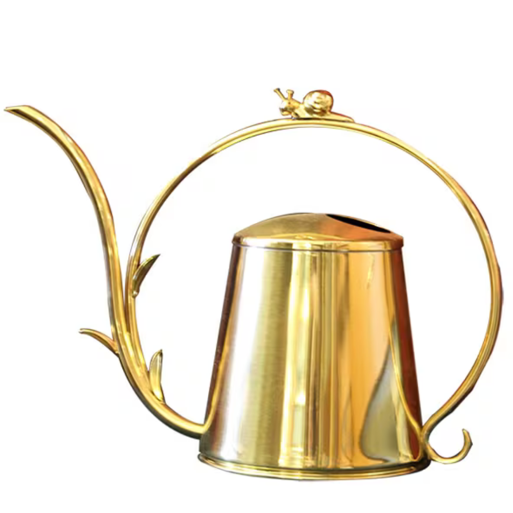 Brass Watering Can with Snail