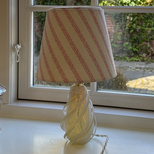 French Midcentury Lamp in Twisted Glass