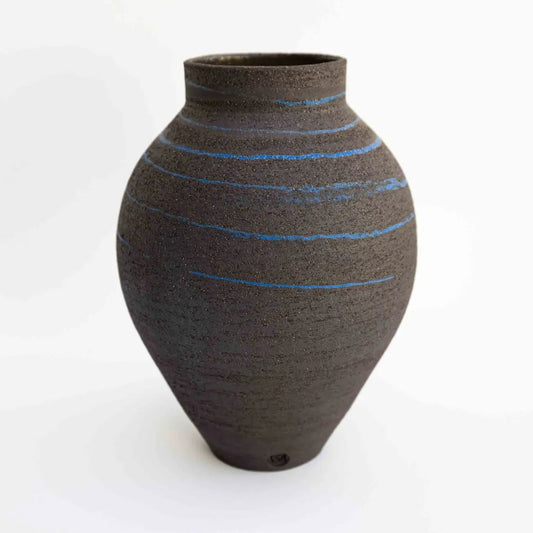 Handmade Vase Chamotte Blue