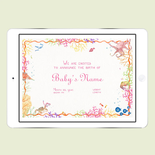 Baby Birth Announcement Print (UK)