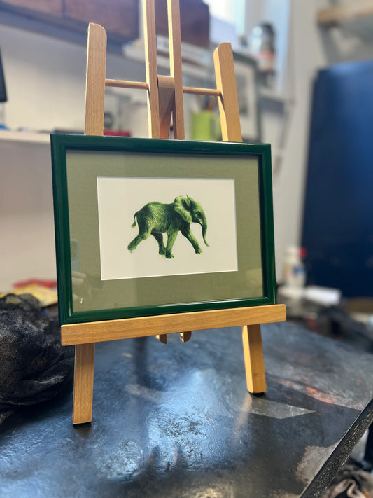 Green Frame "Elephant" with Mint Passepartout