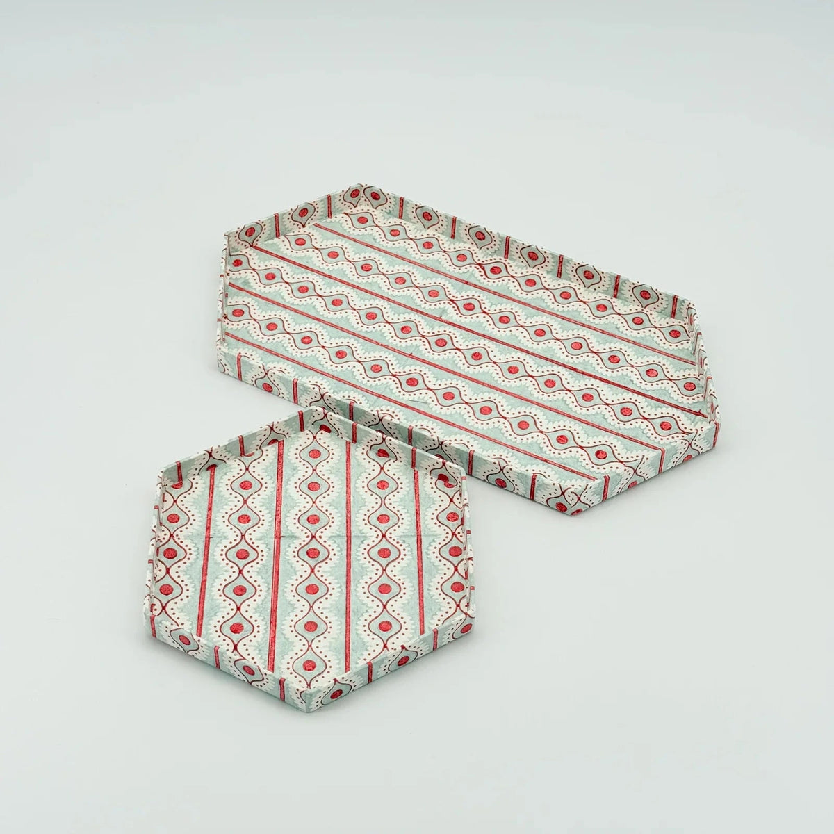 Tray Hexagon Wave Light Blue