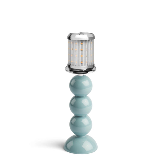 Small Chambray Bobbin Lacquered Lamp Base & Rechargeable Bulb - 19cm
