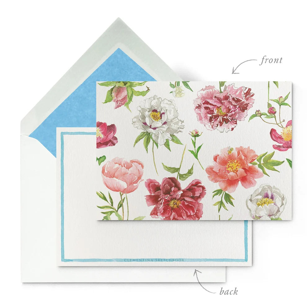 Peonies Stationery Cards