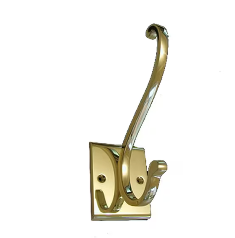 Coat Hook "Quadro" Polished Brass
