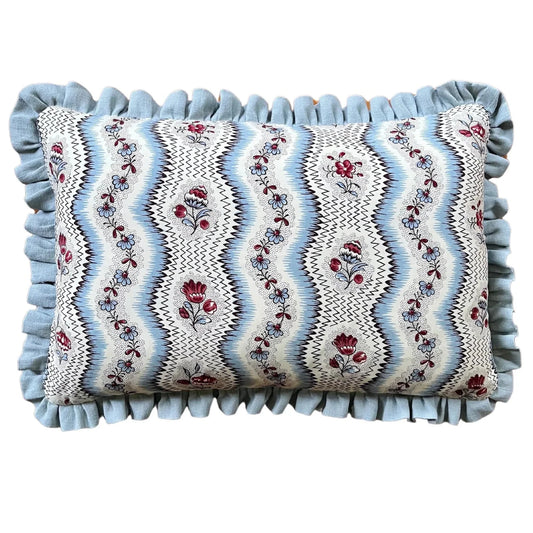 Cushion Blue Floral Ribbons (UK)