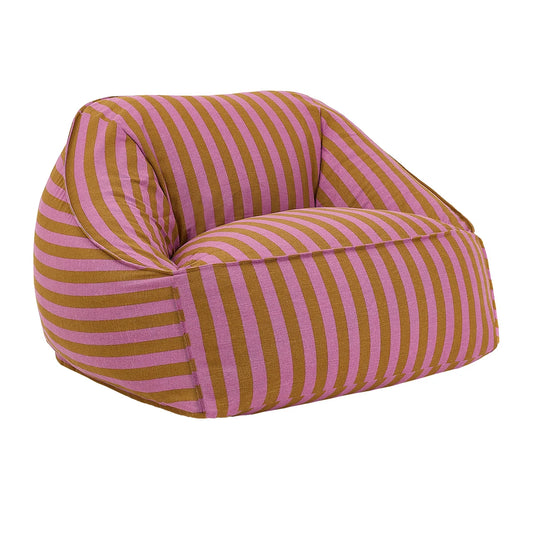 Ziggy Armchair Beanbag (Pink Curry Stripes)