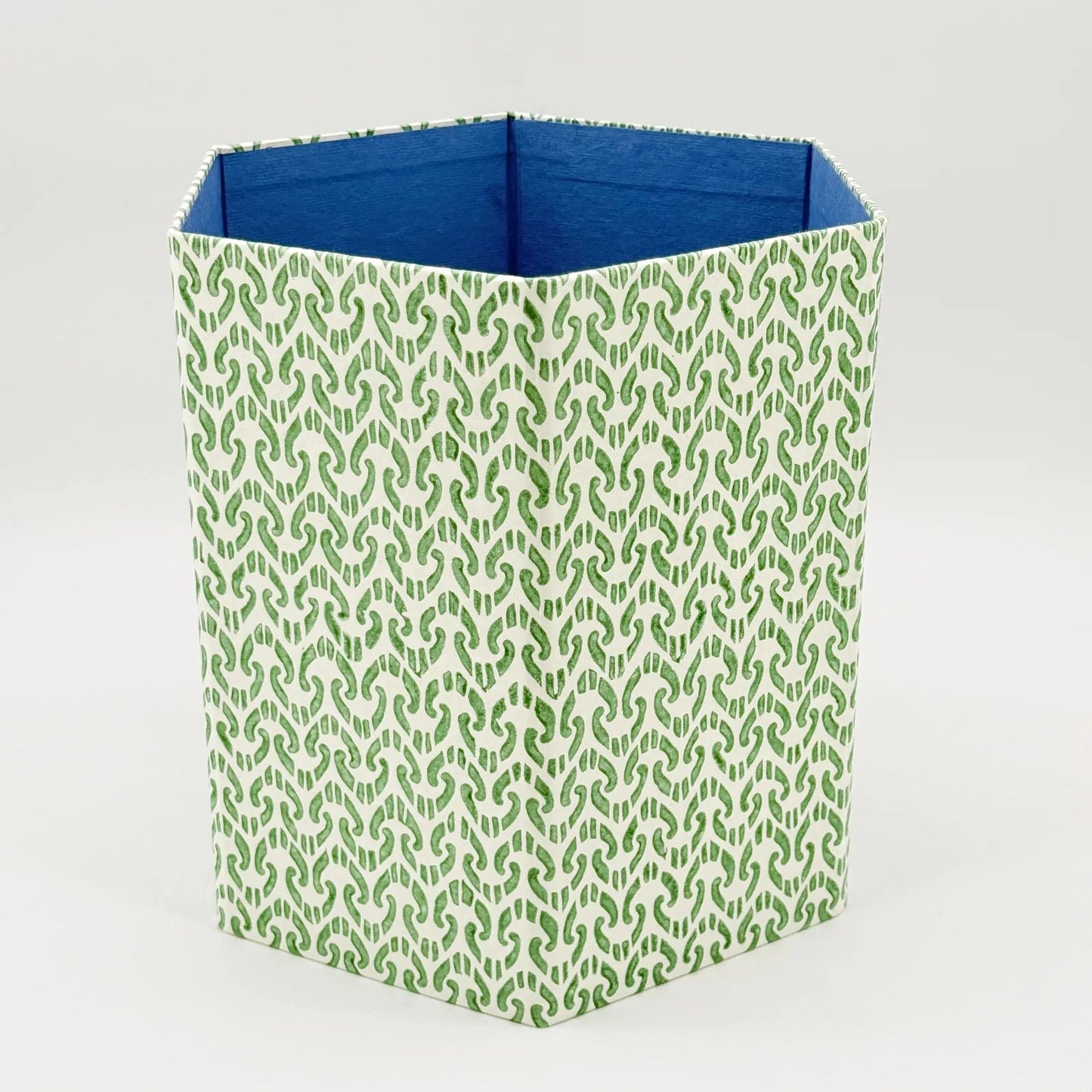 Paper Bin Ikat Green