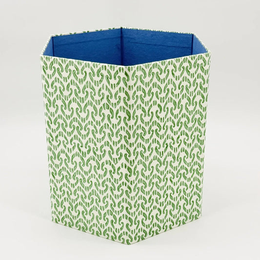 Paper Bin Ikat Green