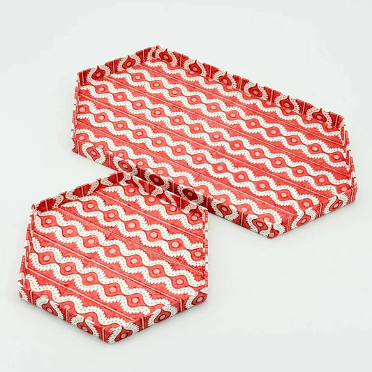 Tray Hexagon Wave Red