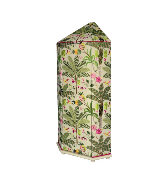 Tented Upholstered Corner Cupboard