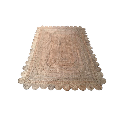 Scalloped Rectangular Jute Rug